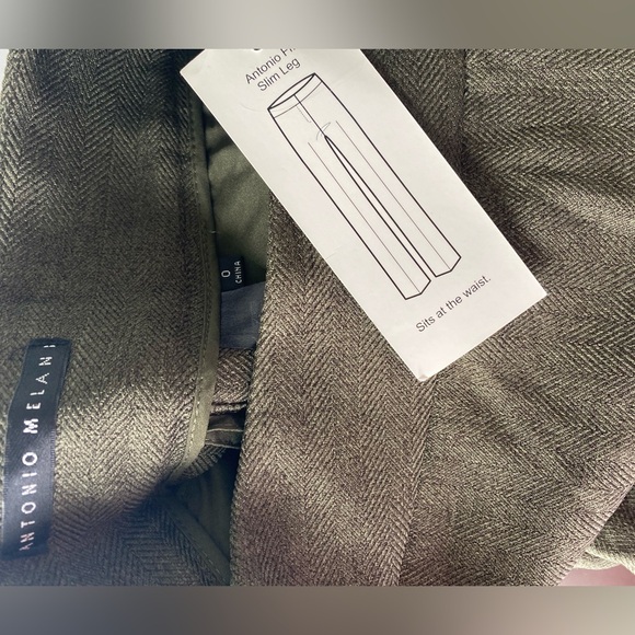 ANTONIO MELANI NWT Slim Leg Minni Loden Olive Green Women's Pants - Picture 4 of 7